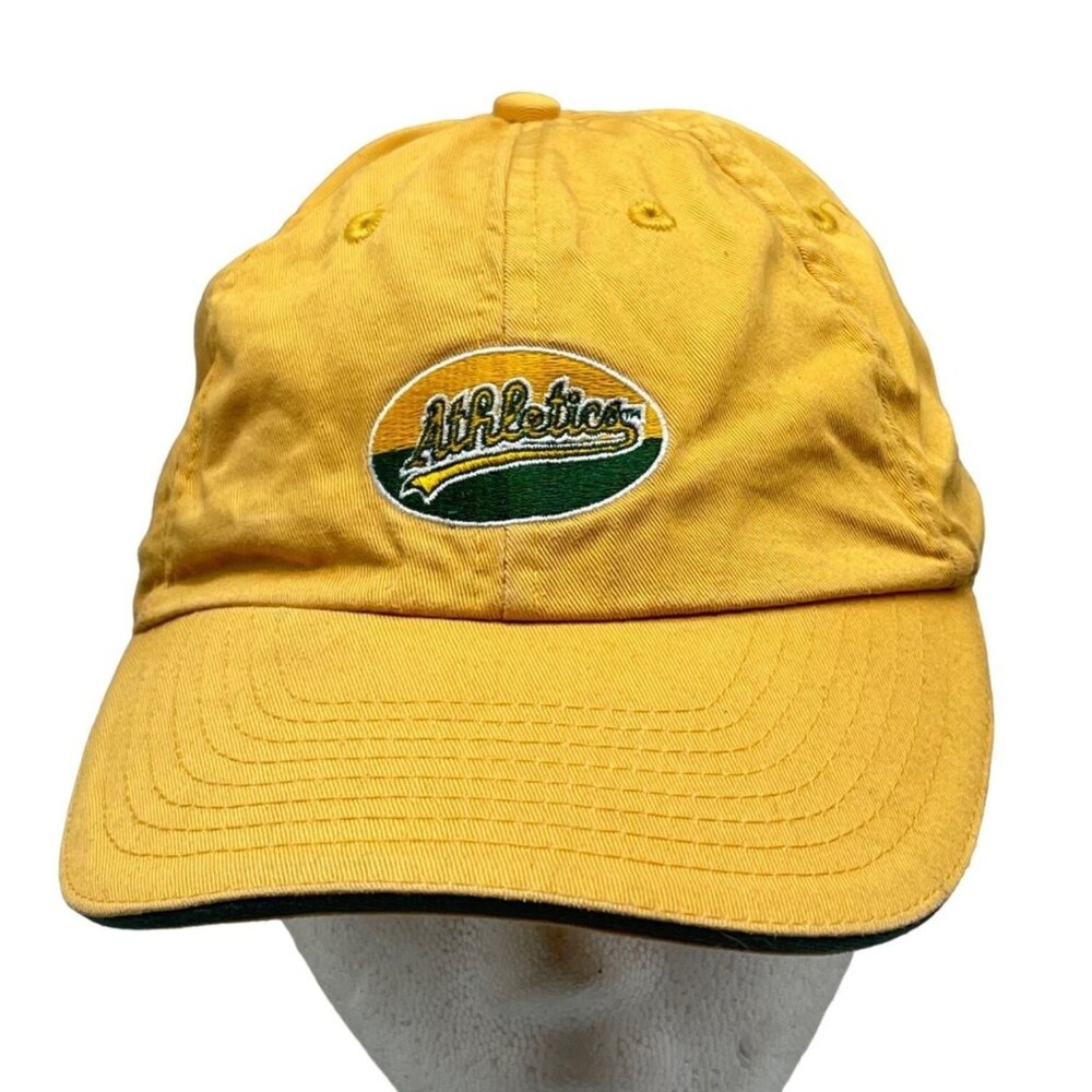 Blue wave baseball cap hat Athletics gold bond longs drugs cotton green READ